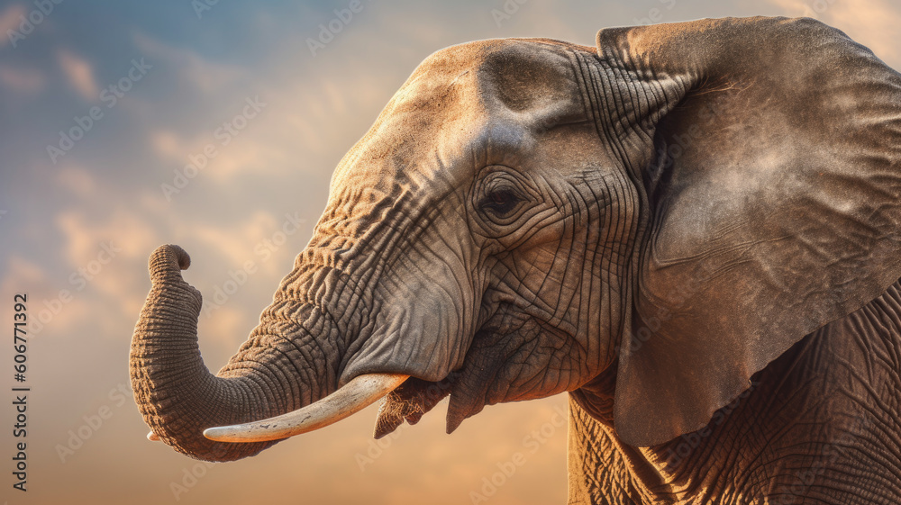 Obraz premium african elephant created with Generative AI technology