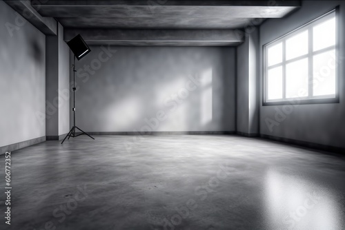 Soft gray studio room background, Generative ai