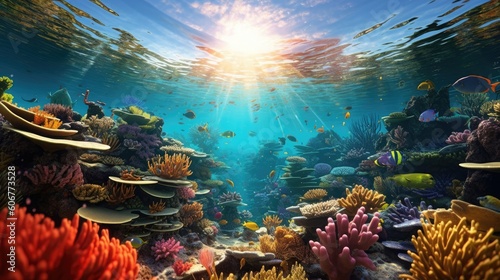 Thriving Coral Reef in Clear Ocean Waters © Exotic Escape