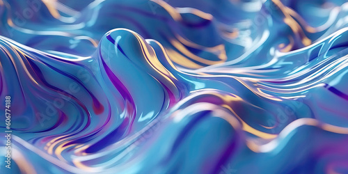 3d rendering of abstract wavy liquid background