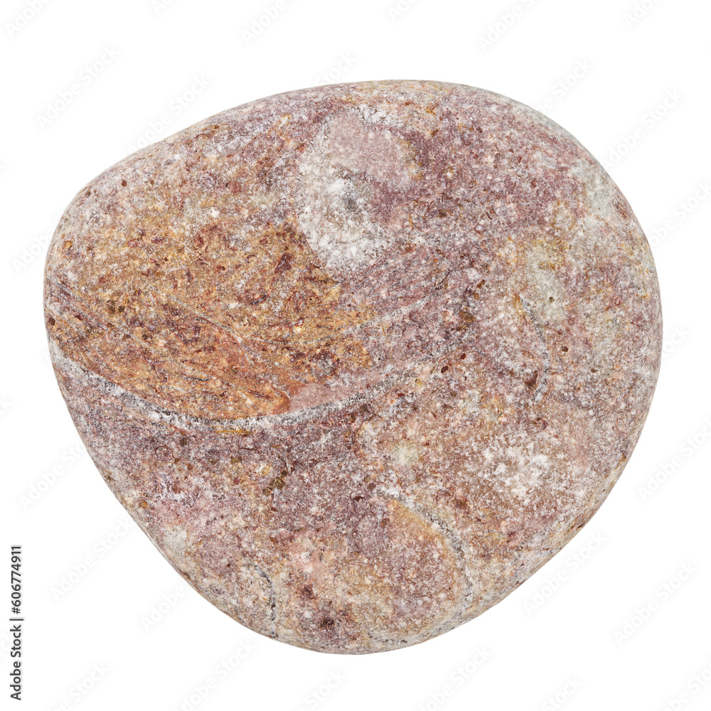 Top view of single red pebble Top view of single red pebble
