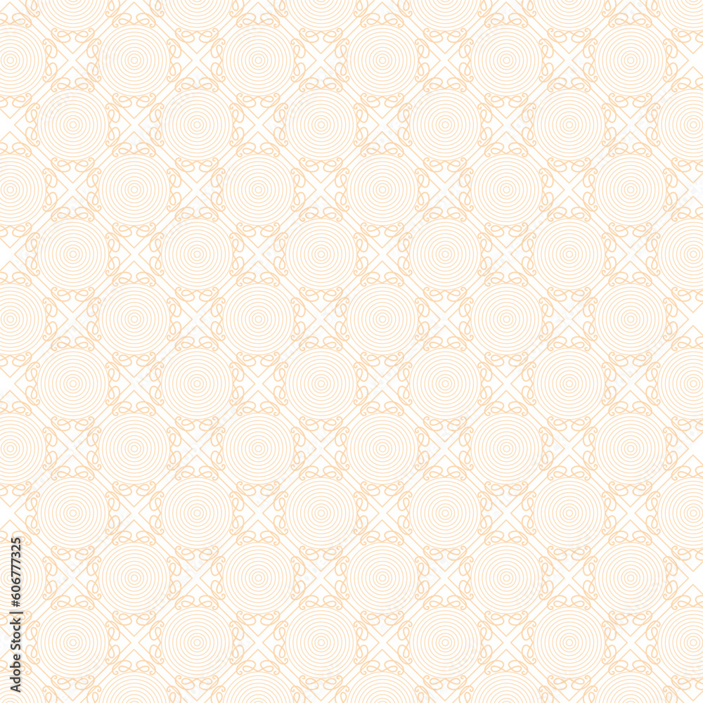 Abstract simple geometric vector seamless pattern with gold line texture on white background. Light modern simple wallpaper, bright tile backdrop, monochrome graphic element