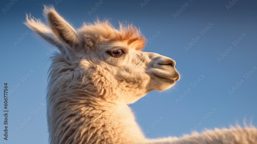 close up of a llama created with Generative AI technology