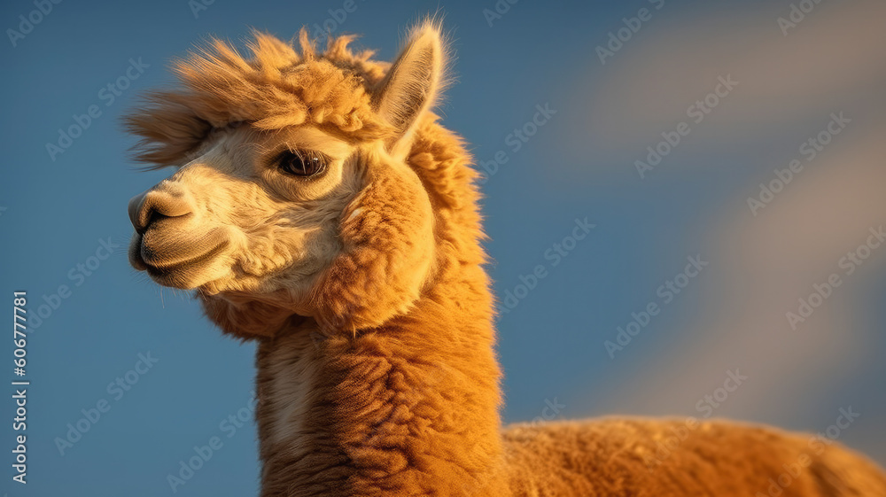 Obraz premium close up of a llama created with Generative AI technology