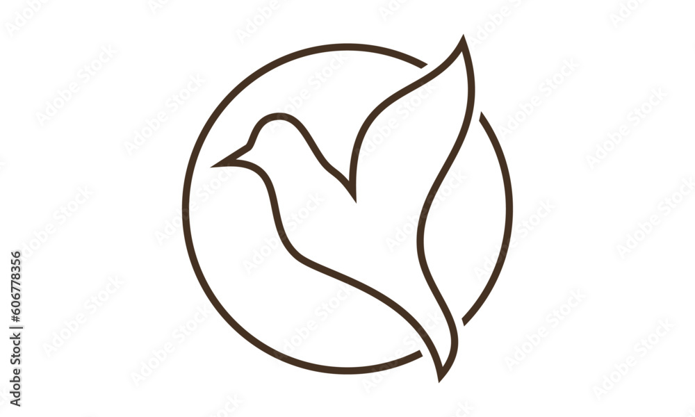 Abstract Bird Logo Line Art Silhouette Abstract Bird Logo Line Art Silhouette