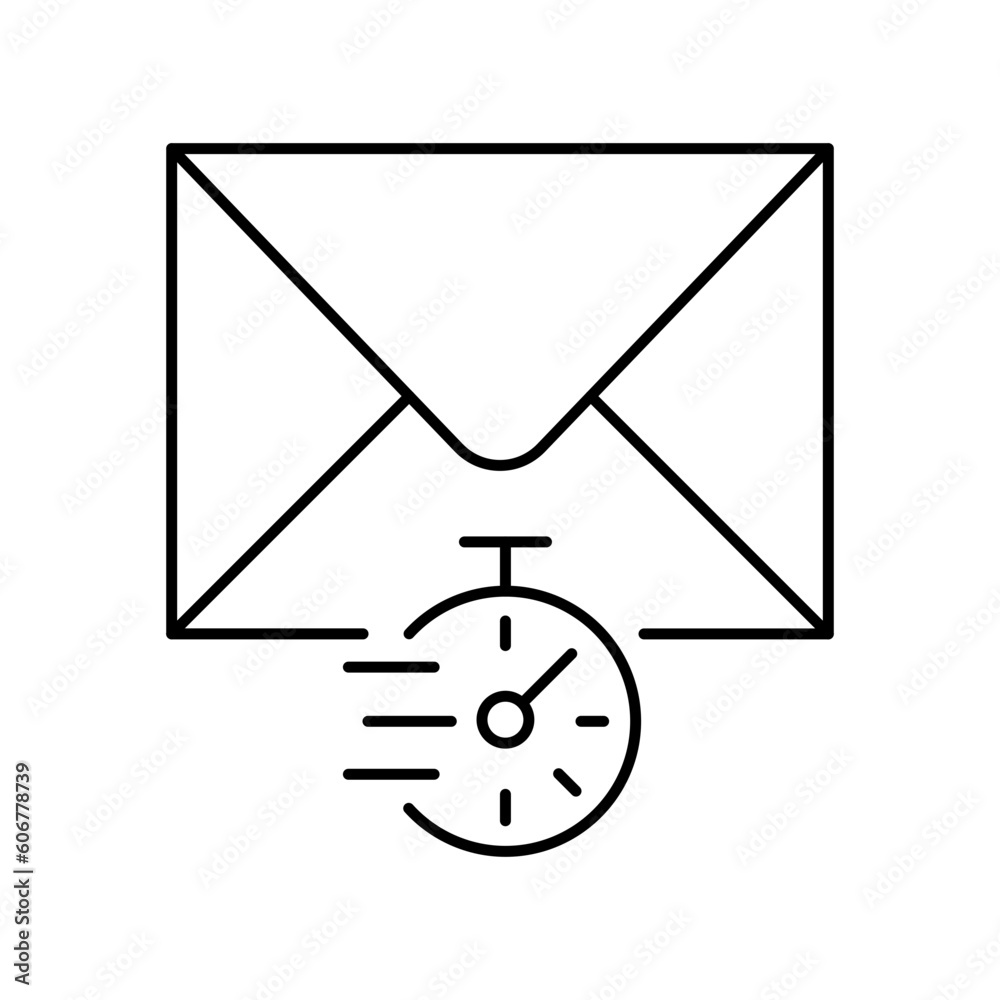 Email time Outline Vector Icon that can easily edit or modify
Email time Outline Vector Icon that can easily edit or modify