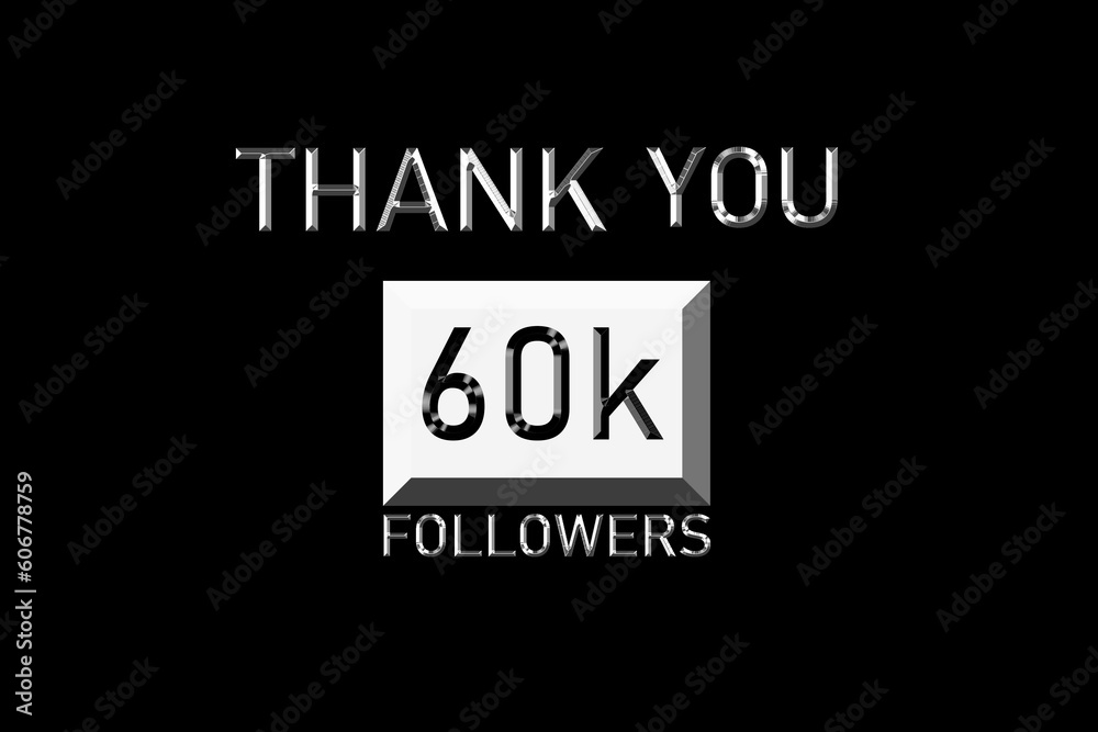 Thank you followers peoples, 60 k online social group, happy banner celebrate, Vector illustration