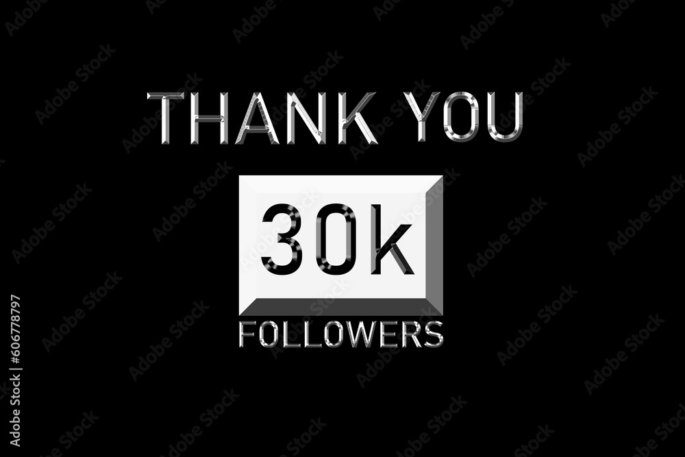 Thank you followers peoples, 30 k online social group, happy banner celebrate, Vector illustration