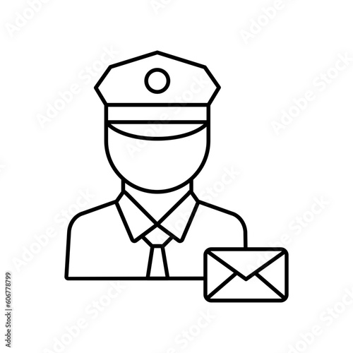 Mailman Outline Vector Icon that can easily edit or modify

