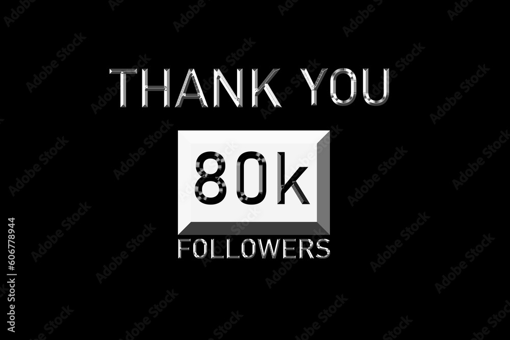Thank you followers peoples, 80 k online social group, happy banner celebrate, Vector illustration