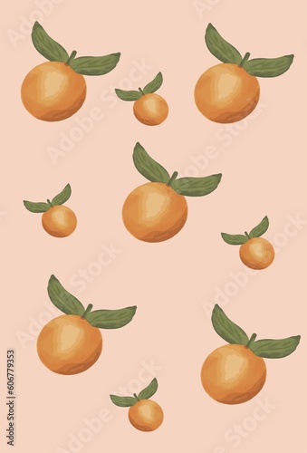 Little Cutie Citrus Orange Baby Shower Background