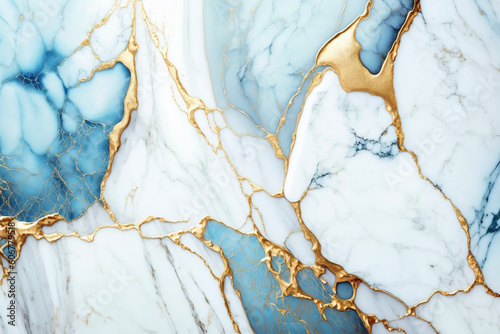 White and blue marble textured background. Abstract design texture. AI