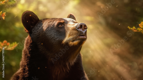 brown bear portrait created with Generative AI technology