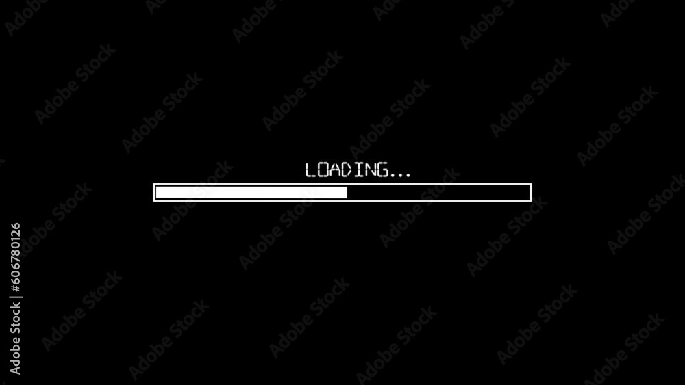 Futuristic progress loading bar 0-100 percent on Black Background