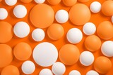 Smooth orange and white dots background. Generative ai