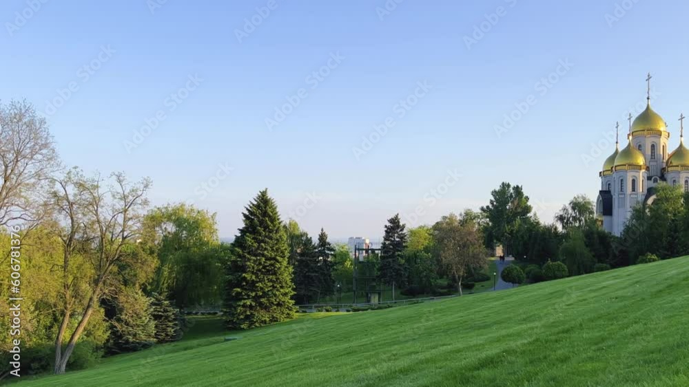 Russia, May 2023 Volgograd, view of the Church of All Saints on Mamayev Kurgan, 4K video Russia, May 2023 Volgograd, view of the Church of All Saints on Mamayev Kurgan, 4K video