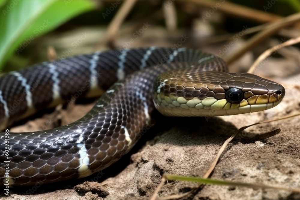Snake in natural habitat Dolichophis caspius, Generative ai Snake in natural habitat Dolichophis caspius, Generative ai