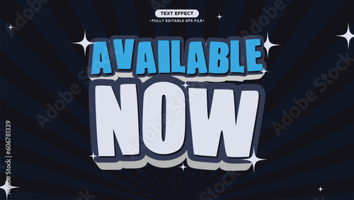 Available Now Text Effect for Headline and Title Promotion Design