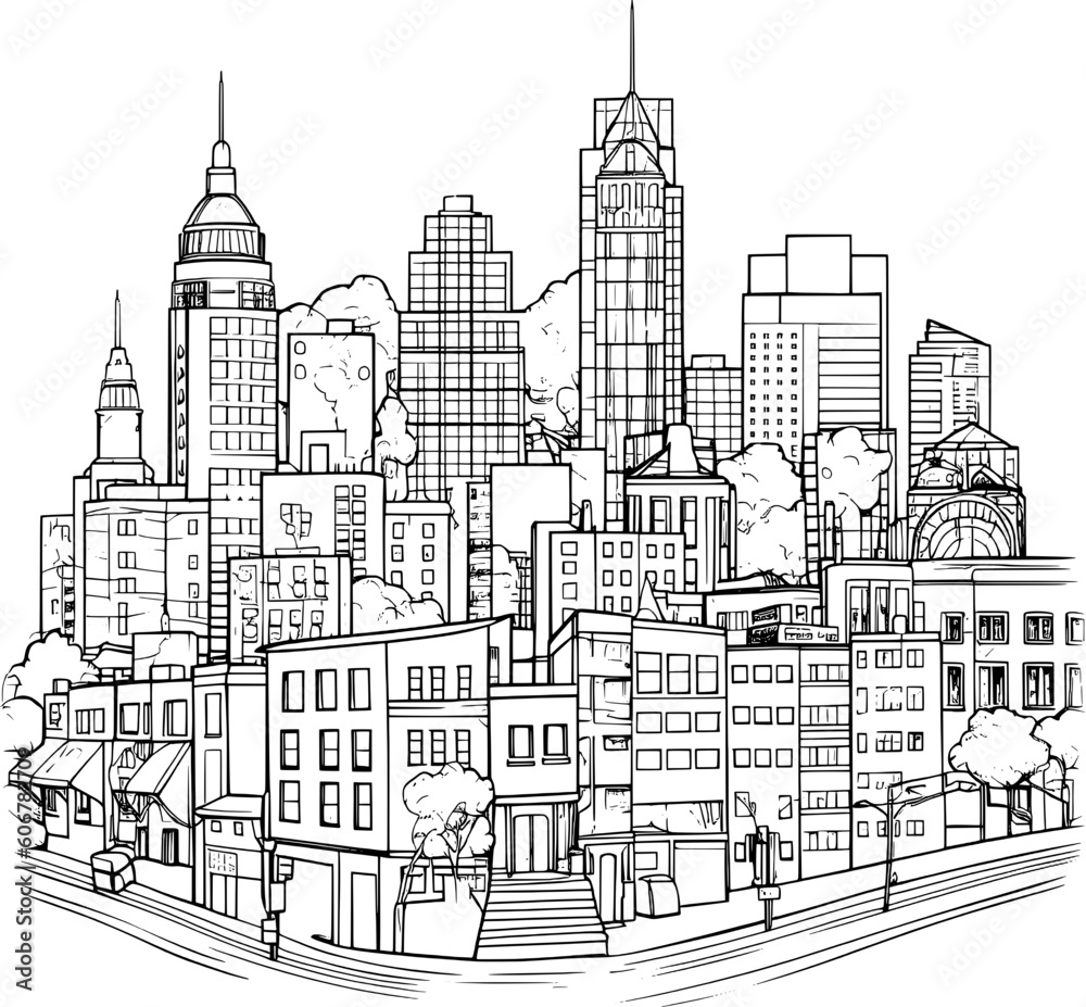 Cityscape Illustration Vector Art