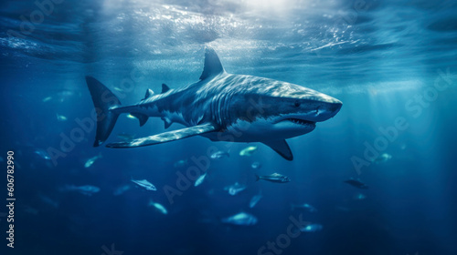 Great White Shark Under The Sea