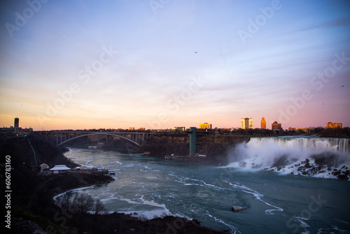 Sunset over the falls