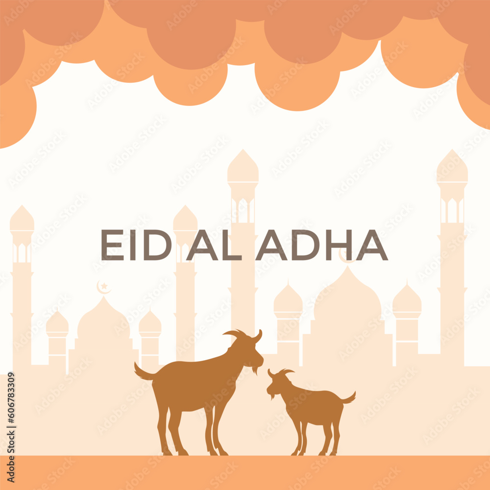Eid Al Adha festival. Greeting card background for Eid Al Adha post