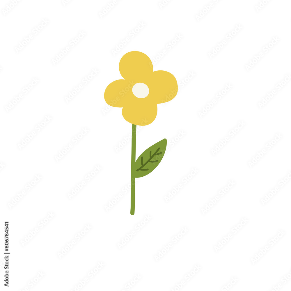 Hand drawn cute flower element Hand drawn cute flower element