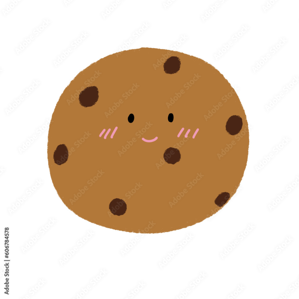 Hand drawn cute cookie chocolate chip Hand drawn cute cookie chocolate chip
