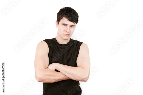 Φωτογραφία A portrait of a confused, a little sad guy who graduates from college and doesn't know what to do next