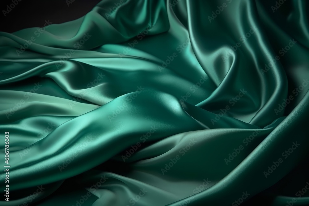 Smooth elegant green silk or satin luxury cloth texture, Generative ai Smooth elegant green silk or satin luxury cloth texture, Generative ai