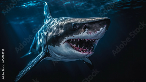 Great White Shark Under The Sea