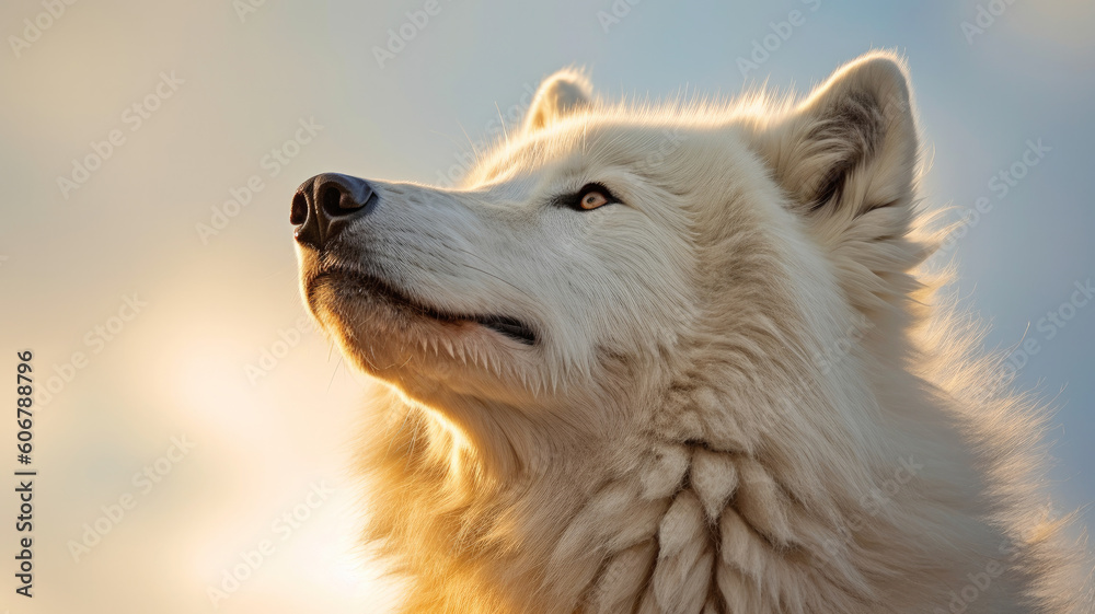 Fototapeta premium arctic wolf created with Generative AI technology