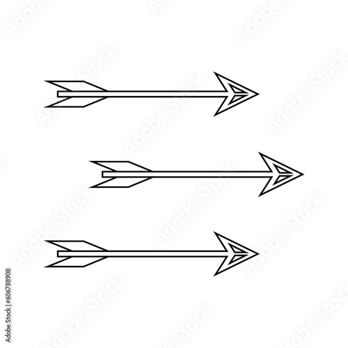 Slika na platnu Illustration of arrows released from the bow and moving towards the target icon