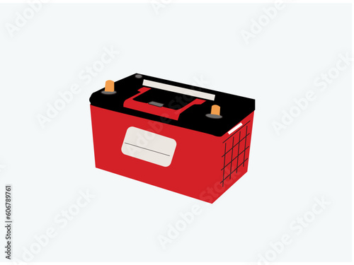 Car battery isolated on white background.