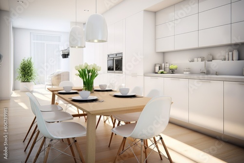 interior design of modern minimalistic kitchen