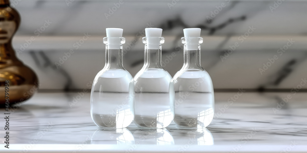 An image of a white glass dropper bottle with a white lid was created - generative ai. An image of a white glass dropper bottle with a white lid was created - generative ai.