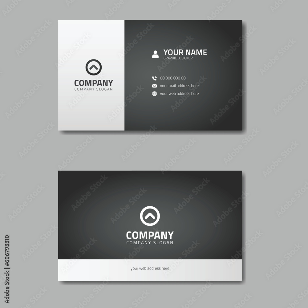 Simple clean modern black and white professional business card template design Simple clean modern black and white professional business card template design