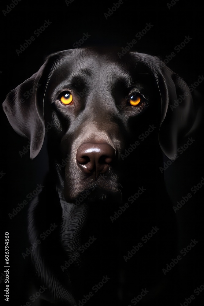 Labrador Retriever Dog Silhouette - Elegance in Black