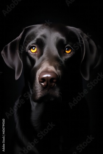 Labrador Retriever Dog Silhouette - Elegance in Black