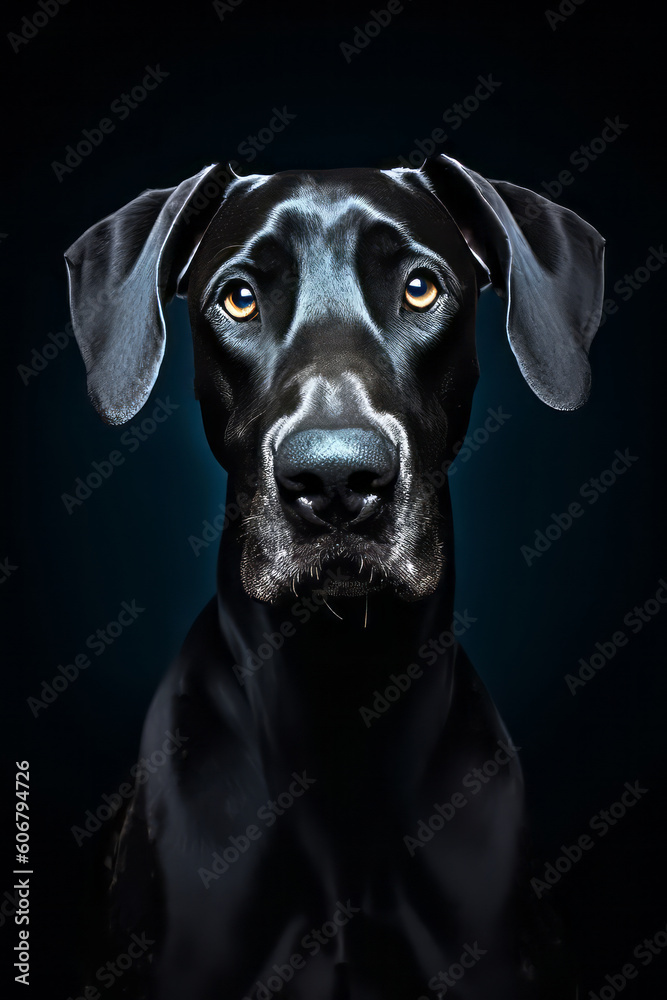 Great Dane Dog Silhouette - Elegance in Black Great Dane Dog Silhouette - Elegance in Black