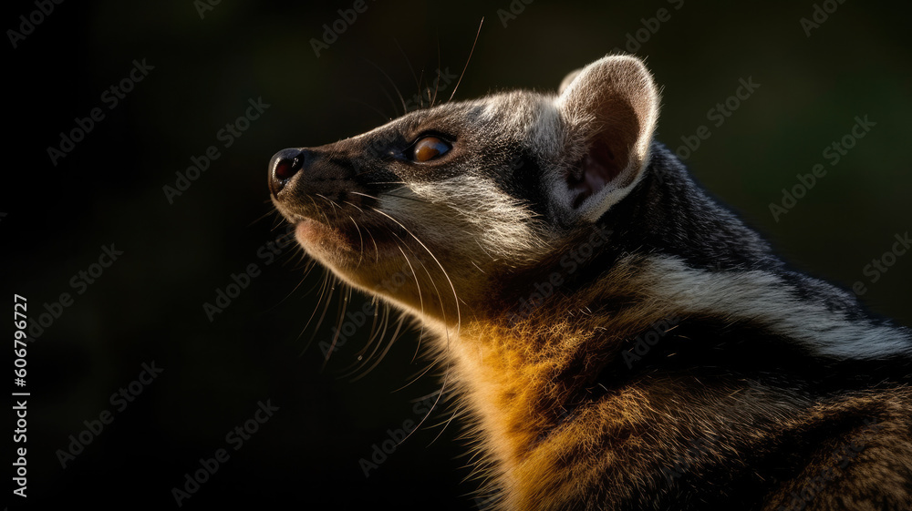 Fototapeta premium Banded palm civet created with Generative AI technology