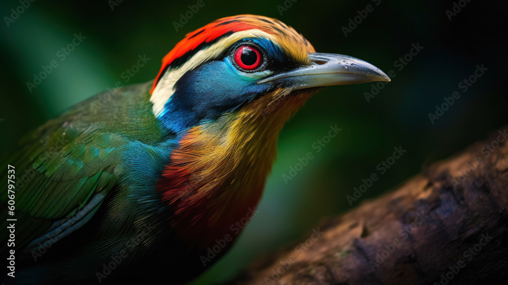 Banded pitta created with Generative AI technology Banded pitta created with Generative AI technology