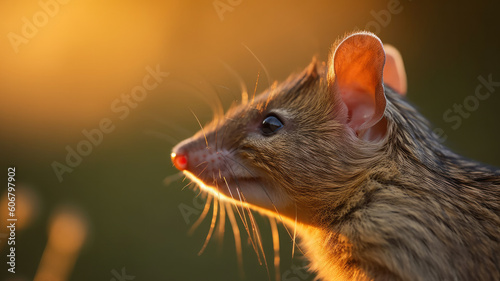 mouse in the grass created with Generative AI technology © Robert Herhold