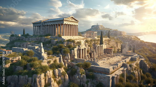 The exploration of an ancient Greek city. generative AI