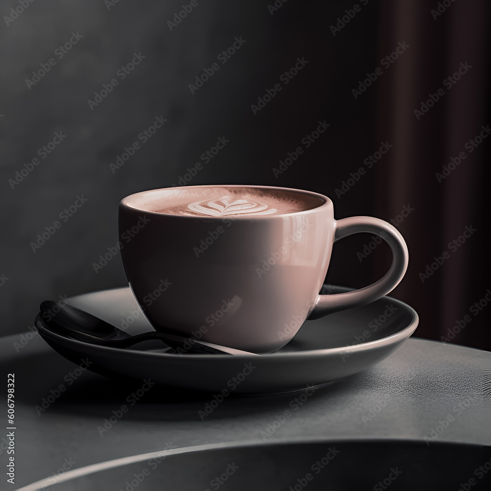 Cup of coffee on black background. Cup of coffee on black background.