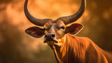 banteng in portrait view created with Generative AI technology