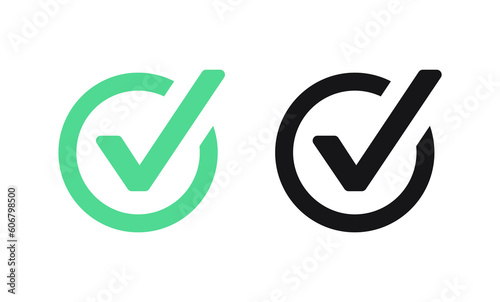 check box icon with correct, accept checkmark icons green tick box, check list circle frame - checkbox symbol sign. check mark box frame