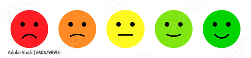 Feedback emoticons emojis. Smiley icon set , happy, neutral, sad, emoji, icon - Customer satisfaction rating scale with good and bad emotions. Vector illustration