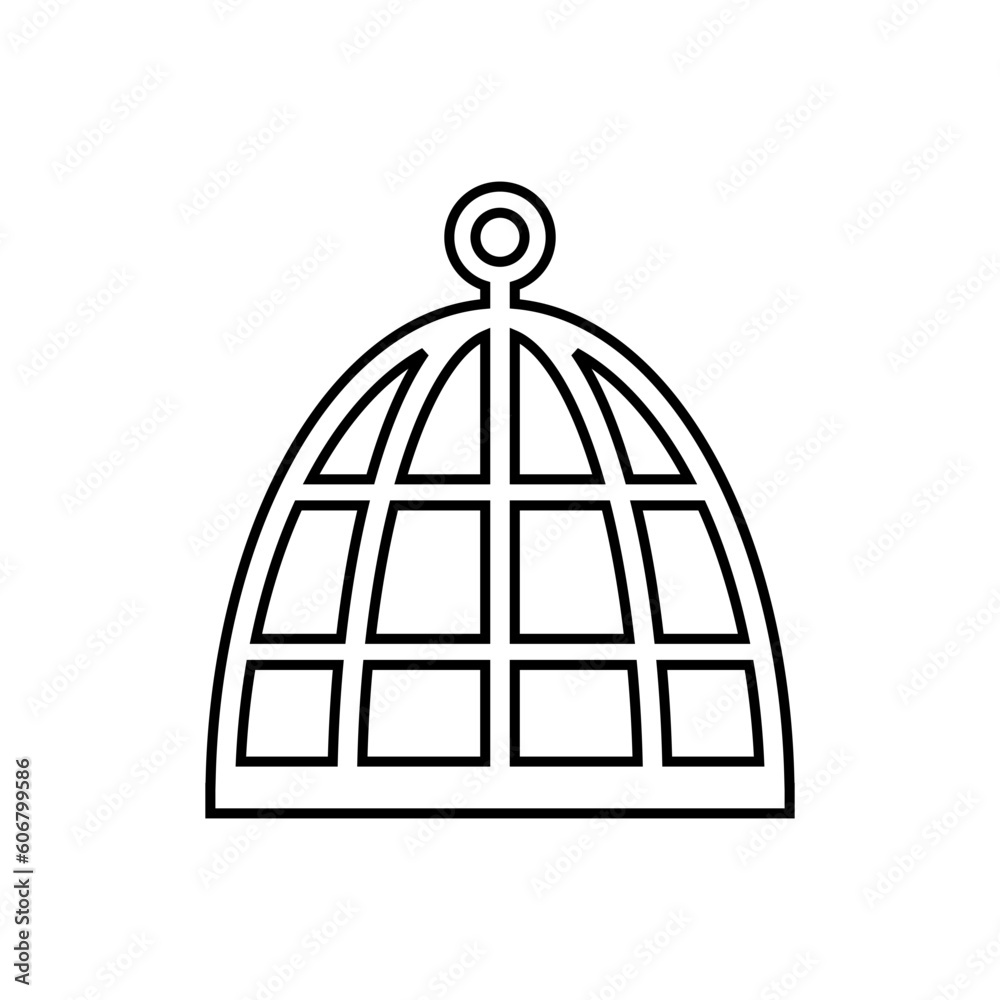 Bird cage icon on white. Bird cage icon on white.