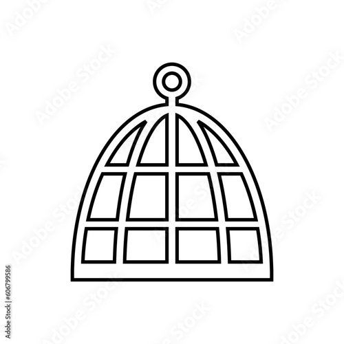 Bird cage icon on white.